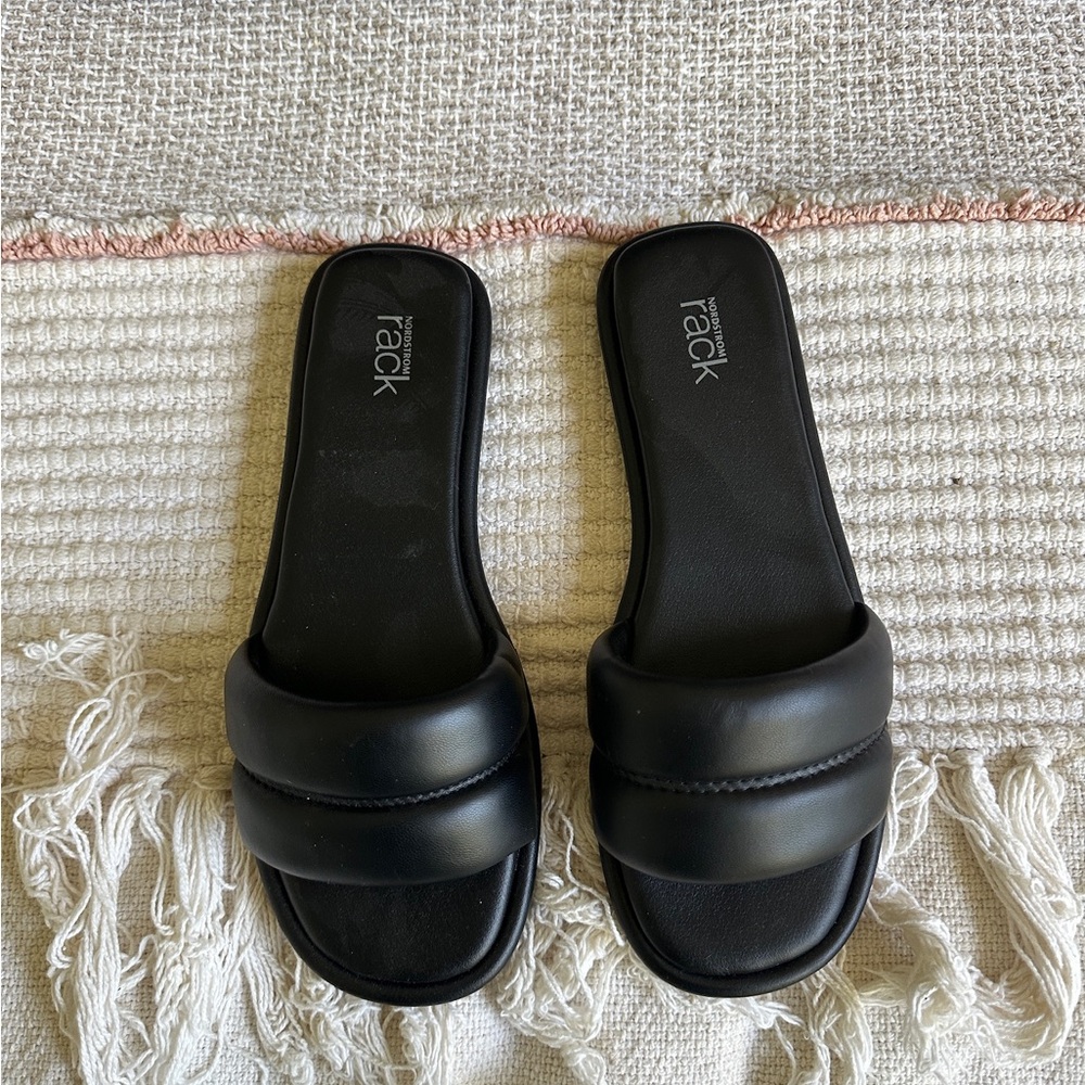 Nordstrom Rack Black Faux Leather Sandal